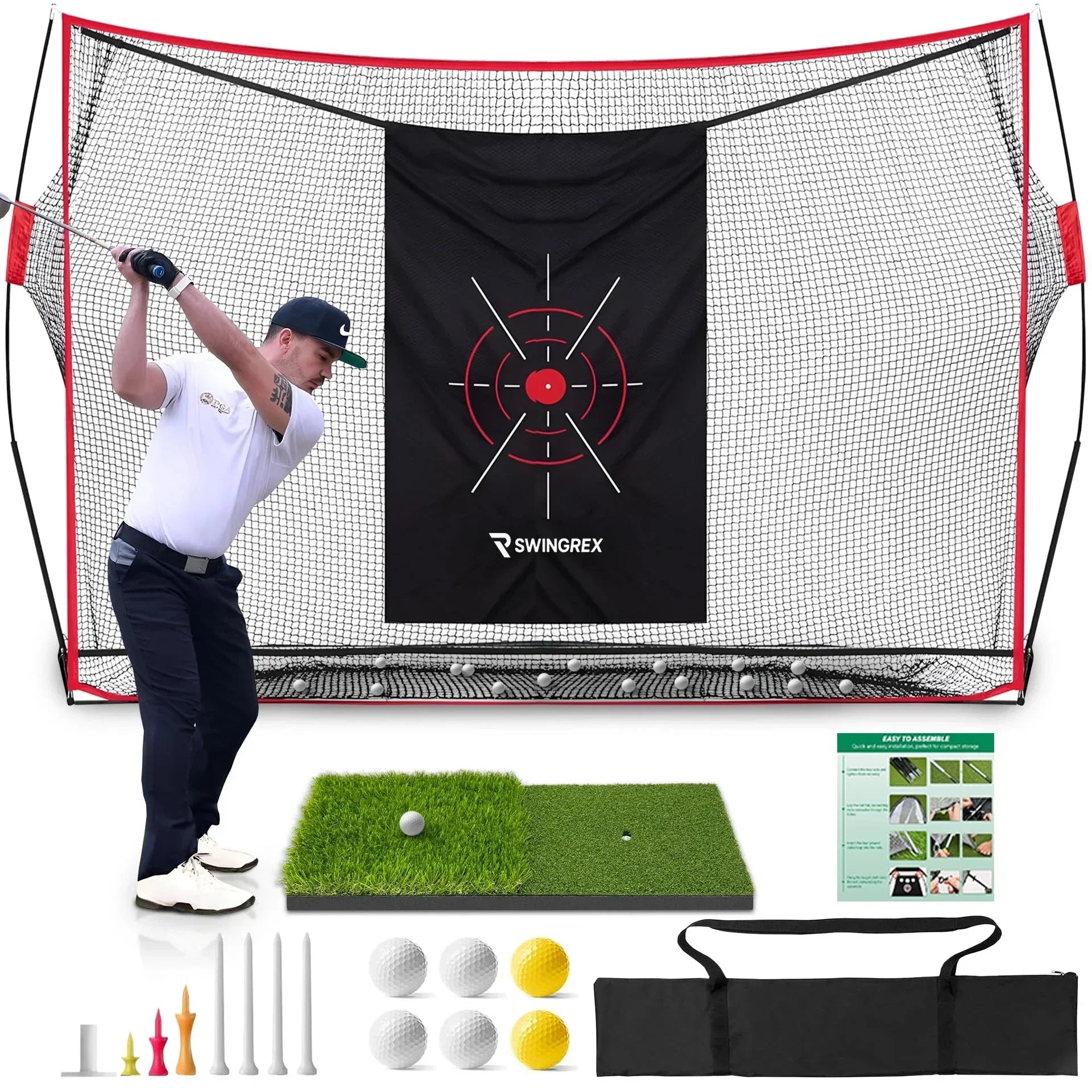 SwingRex Golf Nets for Backyard – Heavy Duty Practice Net