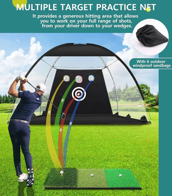 Best Golf Net for Garage: Dcutie Durable Golf Hitting Net with Accessories (10ft x 7ft) - Top 5 Features - DCUTIE