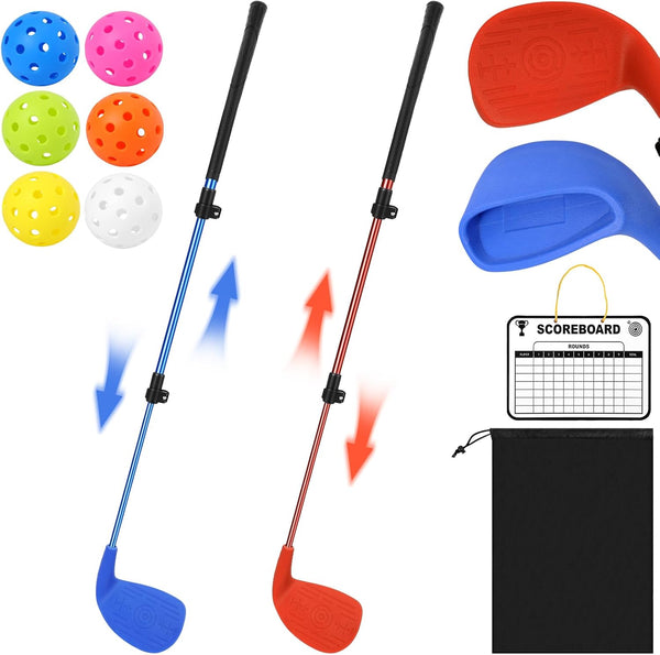 SwingRex™ Adjustable Backyard Golf Club Set – 2 Pack Oversized Clubs & Balls for Kids to Adults – Portable Yard Golf Game for Grass & Beach
