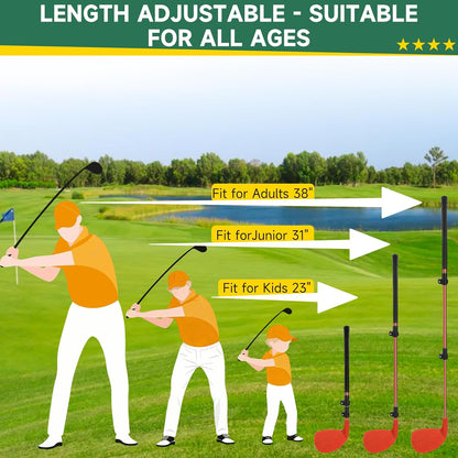 SwingRex™ Adjustable Backyard Golf Club Set – 2 Pack Oversized Clubs & Balls for Kids to Adults – Portable Yard Golf Game for Grass & Beach