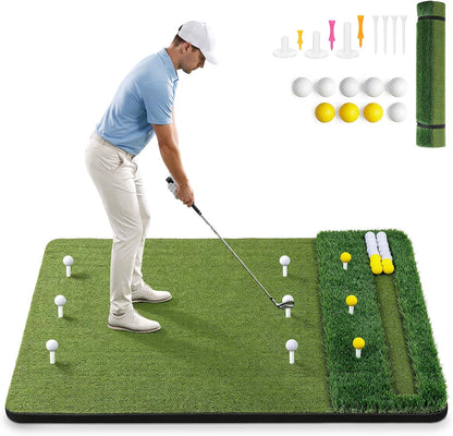 SwingRex 5x4FT Golf Practice Mat with Balls, Tees for Indoor & Outdoor Training