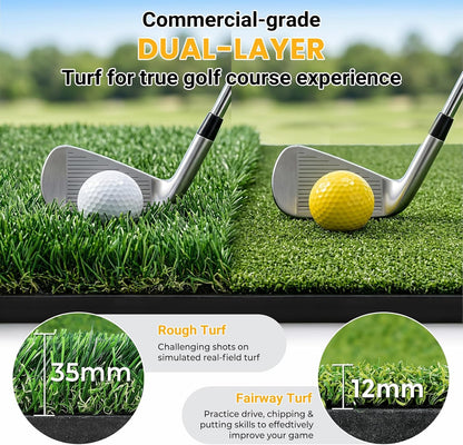 SwingRex 5x4FT Golf Practice Mat with Balls, Tees for Indoor & Outdoor Training