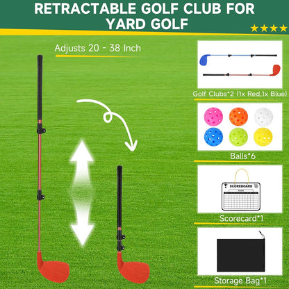 SwingRex™ Adjustable Backyard Golf Club Set – 2 Pack Oversized Clubs & Balls for Kids to Adults – Portable Yard Golf Game for Grass & Beach