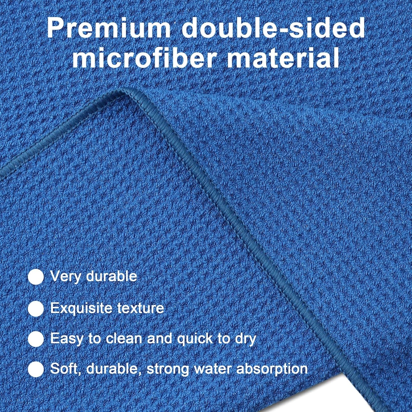 Pro 3 Pack Golf Towels (16"x16"), Durable Microfiber Golf Towels with Hook and Loop Fastener, Premium Essential Accessories for Golf Bag for Men(Gray, Blue, Black)