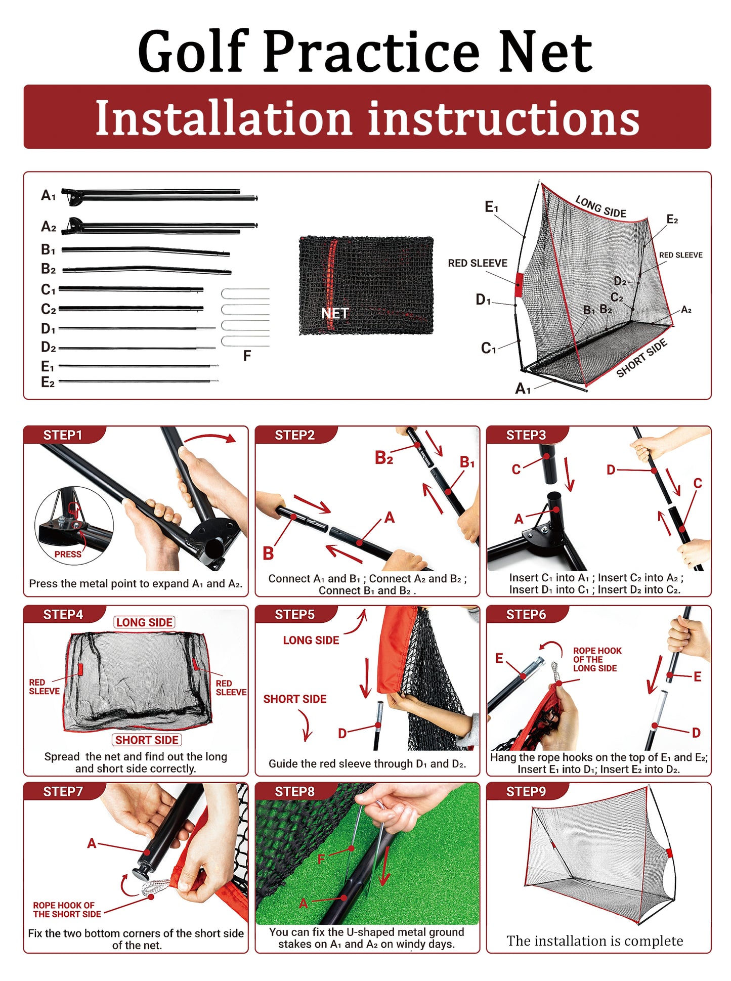 SwingRex Heavy Duty Golf Net for Real Golf Balls – Backyard Practice Net